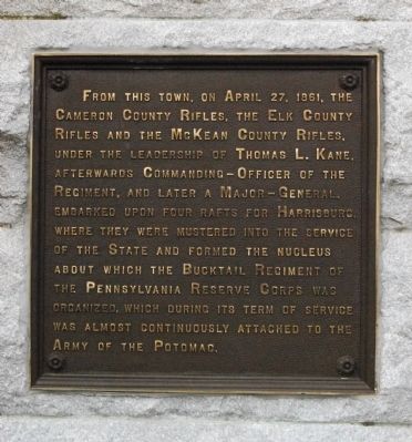 Bucktails Monument Marker Plaque. Click for full size. Bucktails Monument Marker Plaque image. Click for full size.