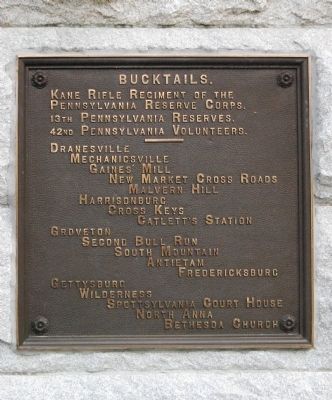 Bucktails Monument Service Plaque image. Click for full size.
