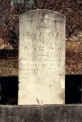 Jane McClimons Tombstone image. Click for full size.