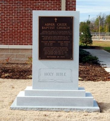 Abner Creek Baptist Church Marker image. Click for full size.