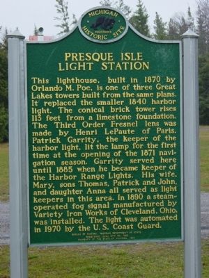 Presque Isle Light Station Marker. Click for full size. Presque Isle Light Station Marker image. Click for full size.