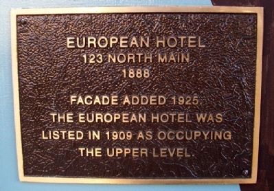 European Hotel Marker image. Click for full size.