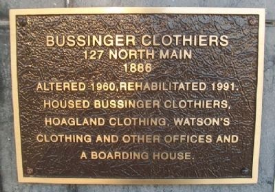Bussinger Clothiers Marker image. Click for full size.