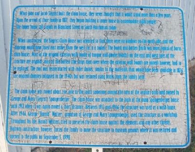 Siegrist Claim House, 1876 Marker. Click for full size. Siegrist Claim House, 1876 Marker image. Click for full size.
