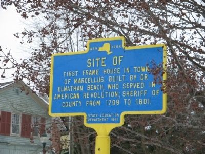Site of First Frame House Marker image. Click for full size.