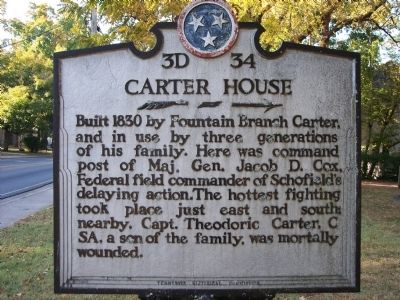 Carter House Marker. Click for full size. Carter House Marker image. Click for full size.