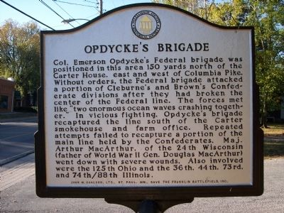 Opdycke's Bridgade Marker image. Click for full size.