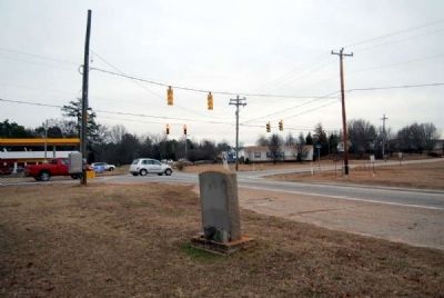 Luther Samuel Payne Marker -<br>Looking East Toward Intersection of Bessie<br>and Old Pelzer Roads. Click for full size. Luther Samuel Payne Marker -<br>Looking East Toward Intersection of Bessie<br>and Old Pelzer Roads image. Click for full size.
