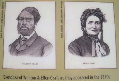 Portraits on the Early Escape Route Marker image. Click for full size.