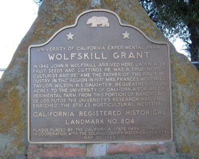 Wolfskill Grant Marker image. Click for full size.