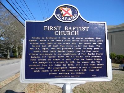 First Baptist Church Marker. Click for full size. First Baptist Church Marker image. Click for full size.