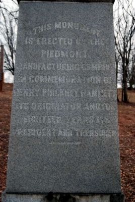 Henry Phickney Hammett Monument -<br>West Inscription image. Click for full size.