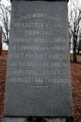 Henry Phickney Hammett Monument -<br>West Inscription image. Click for full size.