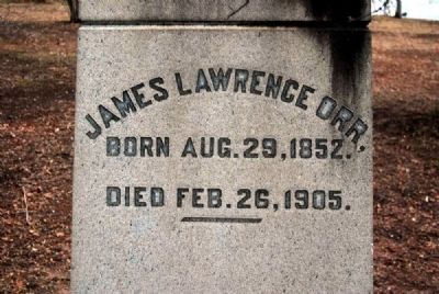 James Lawrence Orr Monument -<br>West Inscription image. Click for full size.