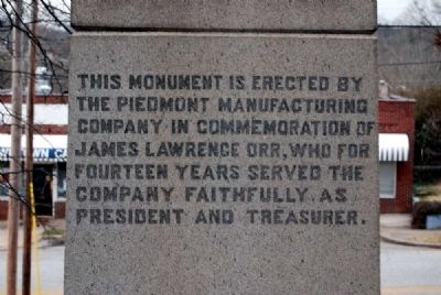 James Lawrence Orr Monument -<br>East Inscription image. Click for full size.