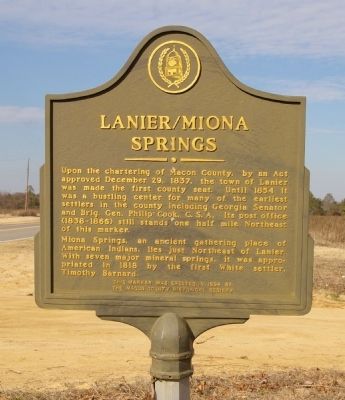 Lanier/Miona Springs Marker image. Click for full size.
