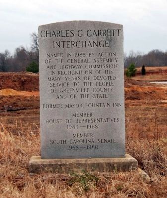 Charles G. Garrett Interchange Marker. Click for full size. Charles G. Garrett Interchange Marker image. Click for full size.