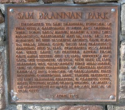 Upper - Sam Brannon Park Marker image. Click for full size.