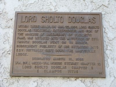 Lord Sholto Douglas Marker image. Click for full size.