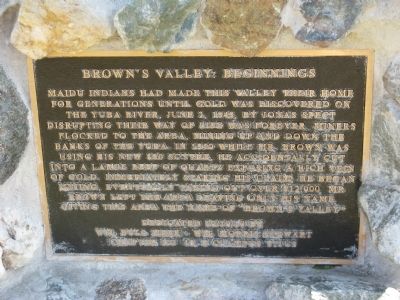 Browns Valley: Beginnings Marker image. Click for full size.