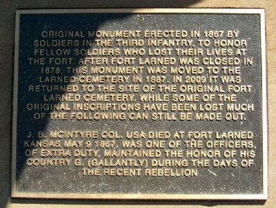 Third Infantry Honored Dead Marker image. Click for full size.