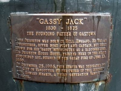 "Gassy Jack" Marker. Click for full size. "Gassy Jack" Marker image. Click for full size.