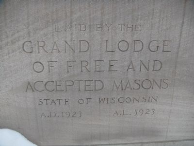 Madison Masonic Temple Cornerstone (upper) image. Click for full size.