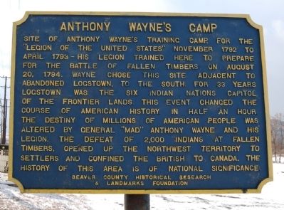 Anthony Wayne's Camp Marker image. Click for full size.