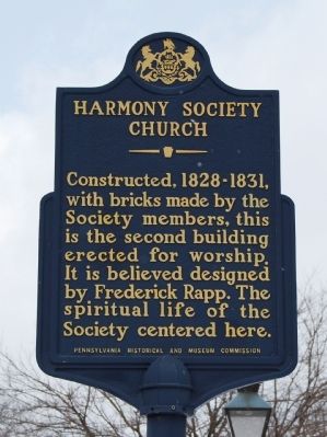 Harmony Society Church Marker image. Click for full size.