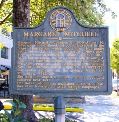 Margaret Mitchell Marker image. Click for full size.