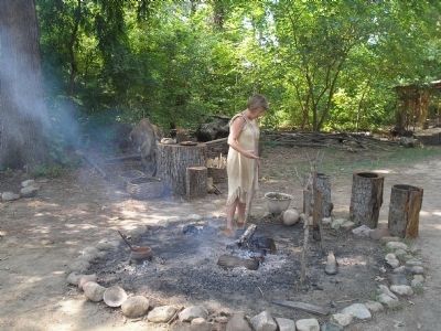Cooking Fire in the Powhatan Indian Village image. Click for full size.