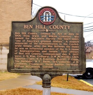 Ben Hill County Marker image. Click for full size.
