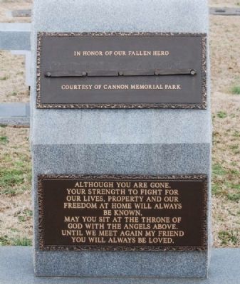 Cannon Memorial Park Veterans Monument Plaques image. Click for full size.