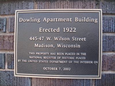 Dowling Apartment Building Marker. Click for full size. Dowling Apartment Building Marker image. Click for full size.