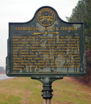 Evergreen Baptist Church Marker image. Click for full size.
