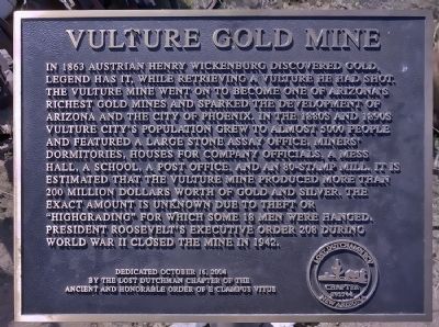 Vulture Gold Mine Marker. Click for full size. Vulture Gold Mine Marker image. Click for full size.