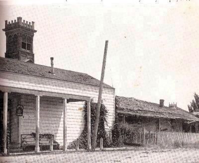 Before Restoration With Saloon Building in Front of Chapel image. Click for full size.