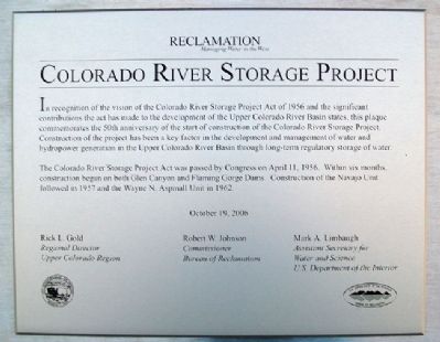 Colorado River Storage Project Marker image. Click for full size.