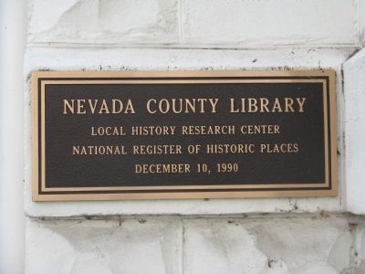 Nevada City Public Library National Register of Historic Places image. Click for full size.