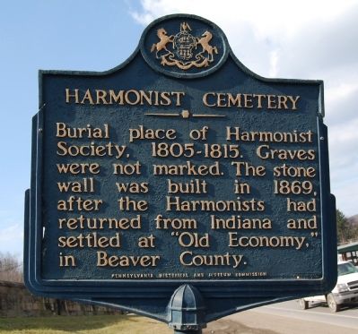 Harmonist Cemetery Marker image. Click for full size.