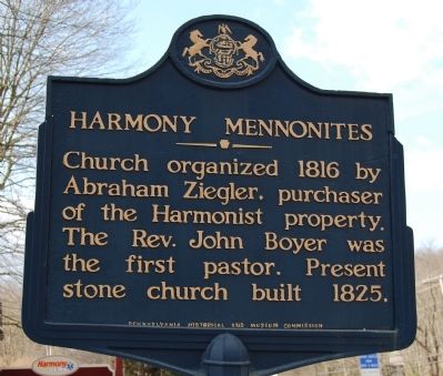 Harmony Mennonites Marker image. Click for full size.