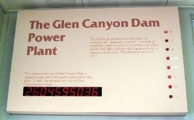 Glen Canyon Dam Powerplant Sign. Click for full size. Glen Canyon Dam Powerplant Sign image. Click for full size.