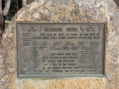 Nevada County War & Veterans Memorial Marker image. Click for full size.