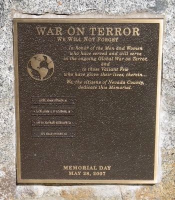 Nevada County War & Veterans Memorial - War on Terror image. Click for full size.