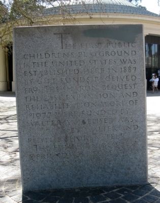 The First Public Children's Playground in the United States Marker image. Click for full size.