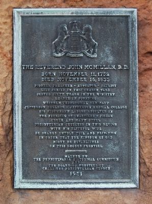 The Reverend John McMIllan, D.D. Marker. Click for full size. The Reverend John McMIllan, D.D. Marker image. Click for full size.