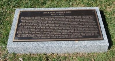 Marian Anderson Marker image. Click for full size.