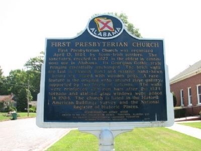 First Presbyterian Church Marker (front) image. Click for full size.