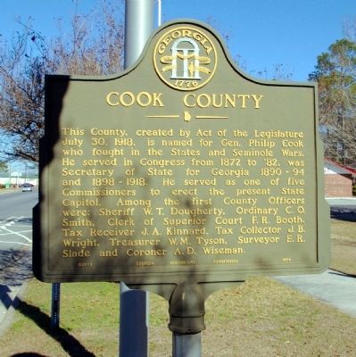 Cook County Marker. Click for full size. Cook County Marker image. Click for full size.