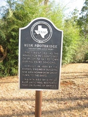 Rusk Footbridge Marker. Click for full size. Rusk Footbridge Marker image. Click for full size.